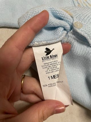 Ranita de bebé azul de punto