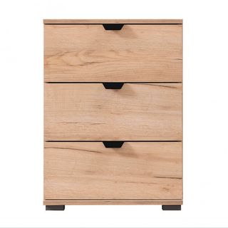 Comodino Moderno 3 Cassetti Rovere Chiaro 63 cm