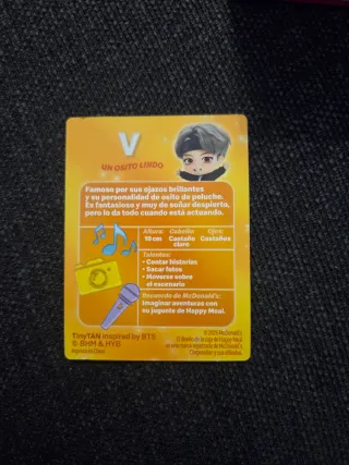 Figura Muñeco Tiny Tan V BTS McDonald's