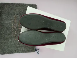 Charles Philip Ballerine Velluto Bordeaux
