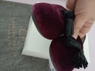 Charles Philip Ballerine Velluto Bordeaux