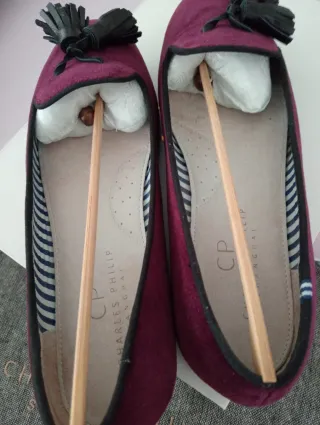 Charles Philip Ballerine Velluto Bordeaux