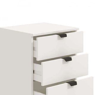 Cassettiera Moderna 5 Cassetti Bianco Opaco 95cm