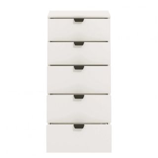 Cassettiera Moderna 5 Cassetti Bianco Opaco 95cm
