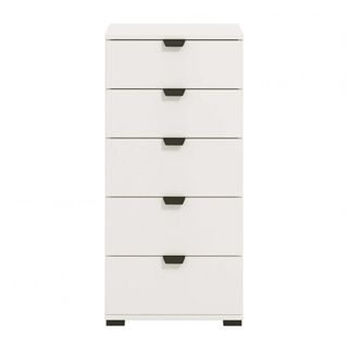 Cassettiera Moderna 5 Cassetti Bianco Opaco 95cm