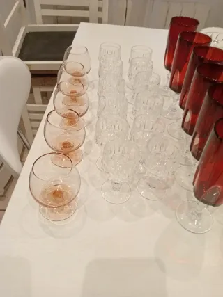 Lote 38 copas cristal varios tamaños