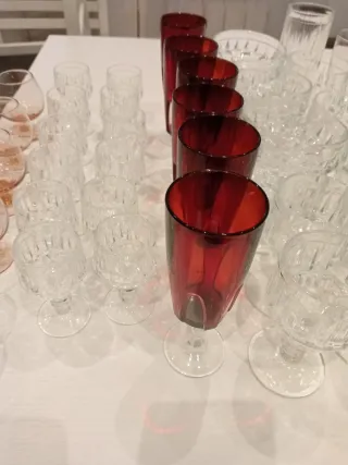 Lote 38 copas cristal varios tamaños