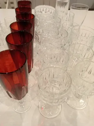 Lote 38 copas cristal varios tamaños