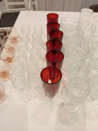 Lote 38 copas cristal varios tamaños