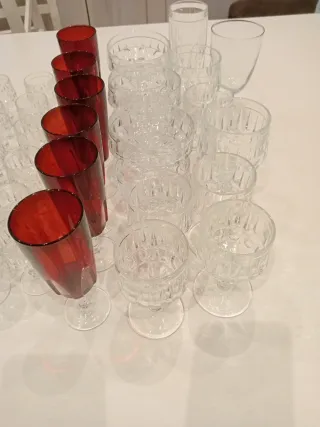 Lote 38 copas cristal varios tamaños