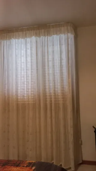 Coppia Tende Grandi Beige/Bianche