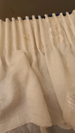 Coppia Tende Grandi Beige/Bianche