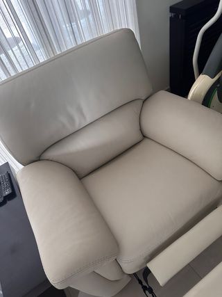 Sillón relax piel beige
