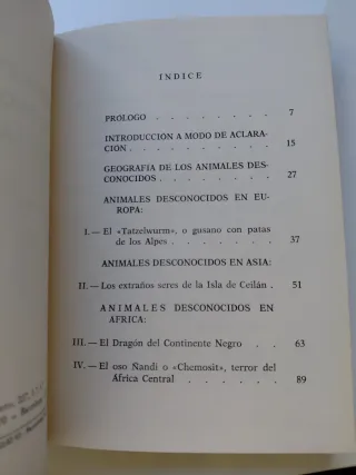 Animales desconocidos sobre la tierra