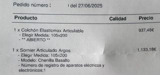 Cama articulada eléctrica 105x200 Maxcolchón