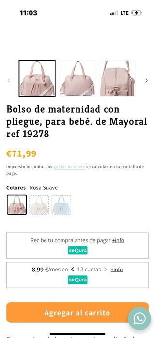 Bolso carro bebé Mayoral rosa