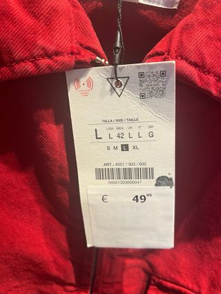 Chaqueta Zara Roja Talla L