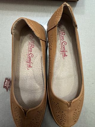 Zapatos planos Red Comfort piel marrones talla 40