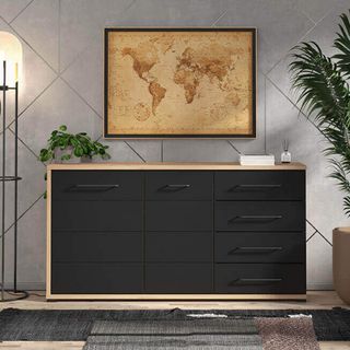 Madia 2 Ante 4 Cassetti Antracite 161cm Design