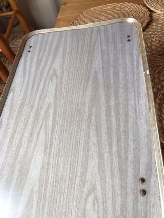 Mesa Auxiliar Antigua Madera y Metal