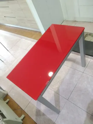 Conjunto mesa extensible cristal + 2 sillas