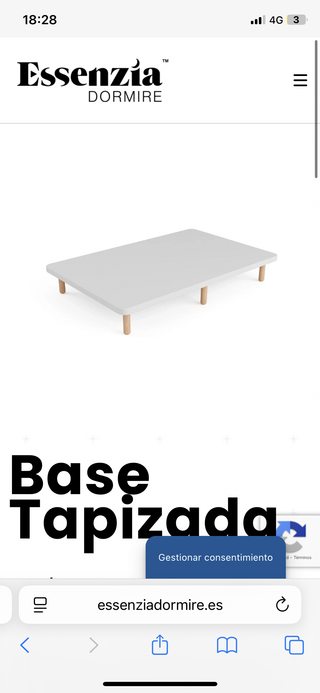 Base Tapizada ESSENZIA 180x190cm