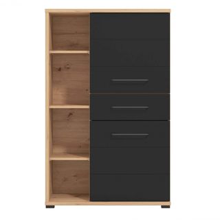Credenza Moderna 2 Ante 1 Cassetto Antracite 141cm
