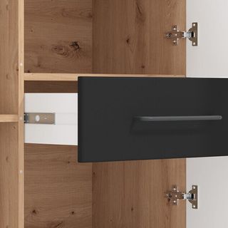 Credenza Moderna 2 Ante 1 Cassetto Antracite 141cm