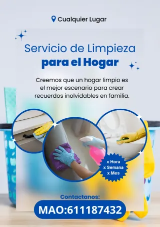 Servicio de Limpieza Hogar y Oficina.