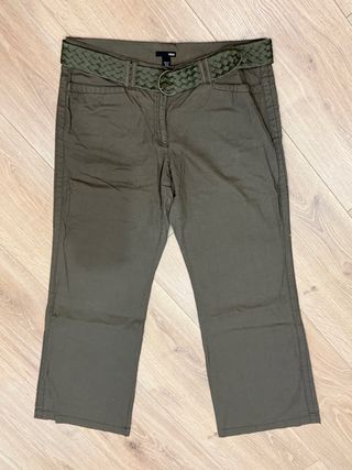 Pantalón ancho H&M T.44 verde militar