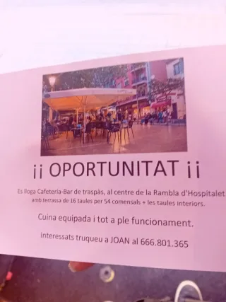 Bar cafetería con gran terraza