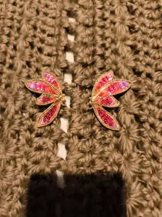 Pendientes Mariposa Zara Dorados y Rosas
