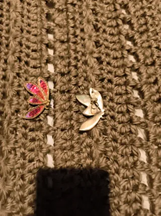 Pendientes Mariposa Zara Dorados y Rosas