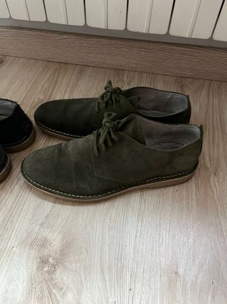 Lote 2 Pares Zapatos Piel Serraje Benetton 45