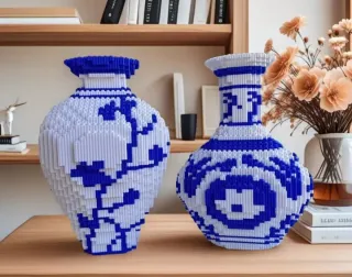 Lego Barco Titanic con Collar Corazón Azul