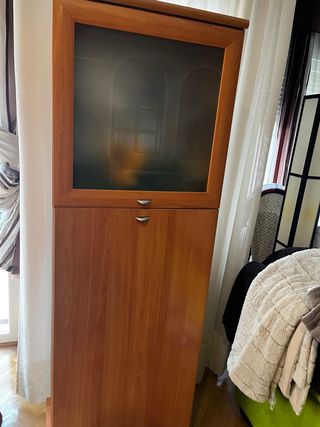 Vitrina de madera y cristal