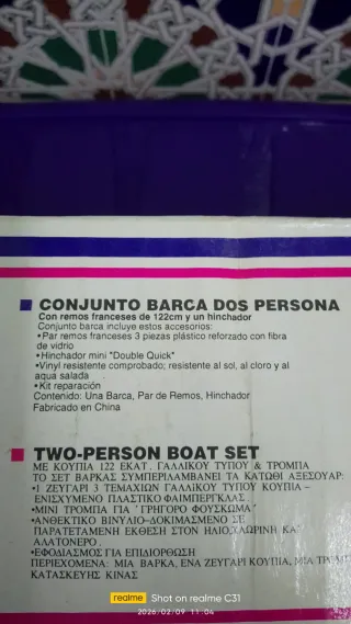 Barca hinchable Intex Wet Set sin abrir