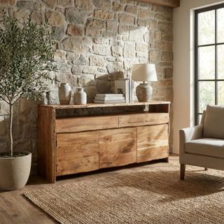 Madia Legno Massiccio Acacia Industriale 190x45cm