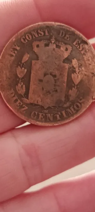 Moneda Antigua Cobre Alfonso XII  De diez céntimos