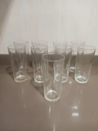Juego de 9 vasos de tubo de cristal