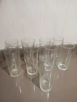 Juego de 9 vasos de tubo de cristal