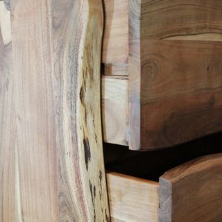 Cassettiera 5 Cassetti Legno Acacia 150cm Moderna