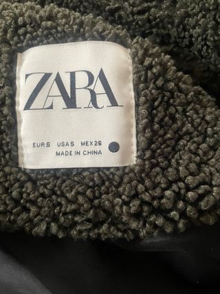 Cazadora Zara Verde Borreguito