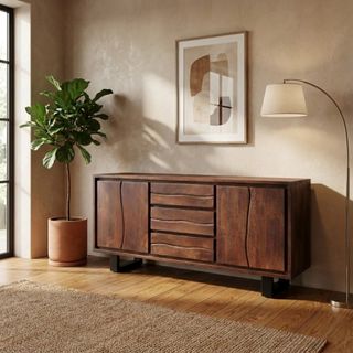 Madia Legno Massiccio Acacia 180cm Design Moderno