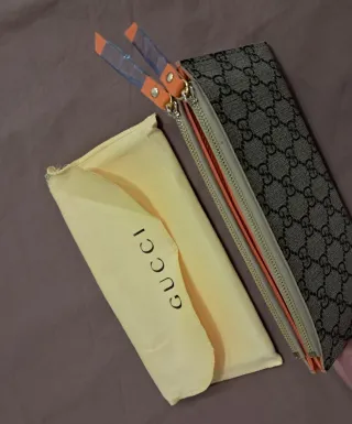 Cartera Gucci Monogram Gris y Marrón Auténtica