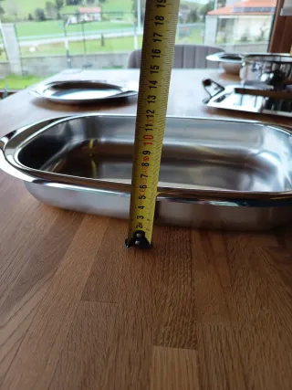 Bandeja Lasañera Metálica Plateada