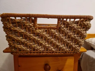 2 Cestas de mimbre y tela