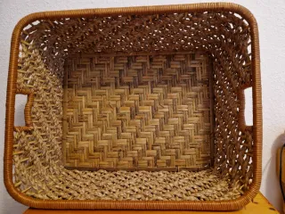 2 Cestas de mimbre y tela