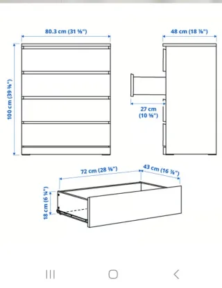 Cómoda Malm Ikea Blanca
