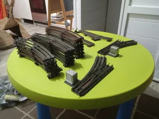 Vías de tren antiguas y desviadores